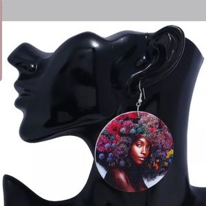 Handcrafted wooden earrings